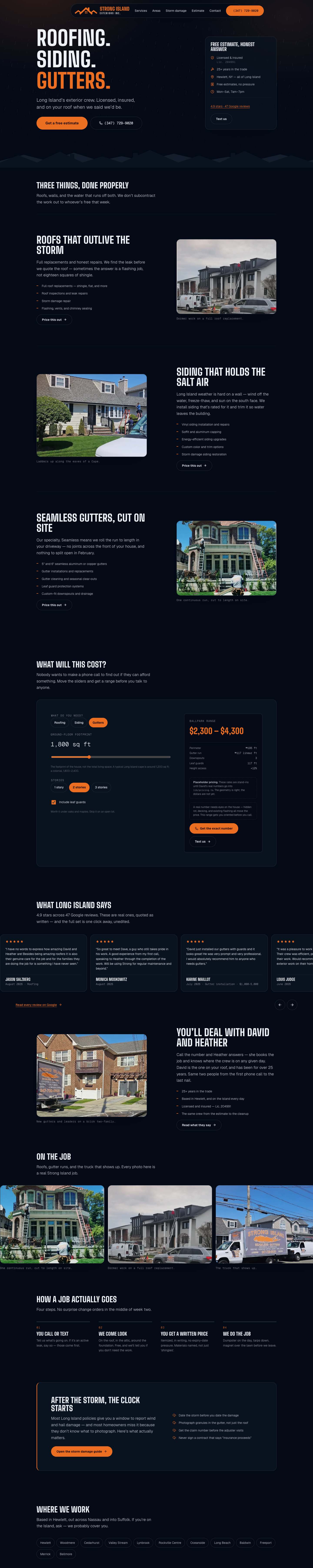 The Strong Island Exteriors website